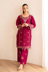 BATIK -2PC DHANAK EMBROIDERED SHIRT AND EMBROIDERED TROUSER-ADR-110