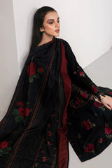 BAROQUE-3PC DHANAK EMBROIDERED SHIRT WITH COURTRAI PRINTED SHAWL AND TROUSER-ADR-4004