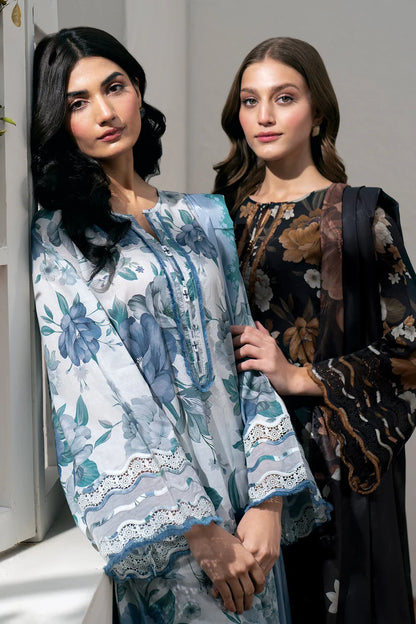 BAROQUE-3PC LAWN PRINTED SHIRT WITH CHIFFON PRINT DUPATTA AND PRINT TROUSER-ADR-2530