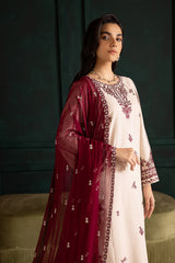 BATIK-3PC DHANAK EMBROIDERED SHIRT WITH DHANAK CHIFFON EMBROIDERED DUPATTA AND EMB TROUSER-ADR-4348