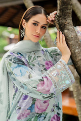 BAROQUE-3PC LAWN DIGITAL PRINTED SHIRT WITH ORGANZA EMB DUPATTA AND PRINTED TROUSER-ADR-010