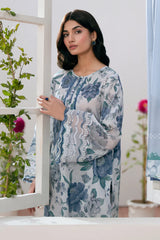 BAROUQE-3PC KARANDI PRINTED SHIRT WITH KARANDI PRINTED DUPATTA AND TROUSER-BI-2574