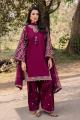 BATIK-3PC DHANAK EMBROIDERED SHIRT WITH CHIFFON EMBROIDERED DUPATTA AND EMB TROUSER -ADR-5163