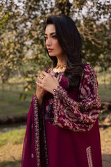 BATIK-3PC DHANAK EMBROIDERED SHIRT WITH CHIFFON EMBROIDERED DUPATTA AND EMB TROUSER -ADR-5163