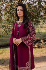 BATIK-3PC DHANAK EMBROIDERED SHIRT WITH CHIFFON EMBROIDERED DUPATTA AND EMB TROUSER -ADR-5163