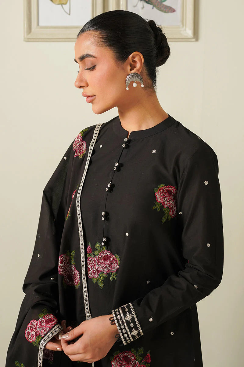 CROSS STITCH - 3PC LAWN EMBROIDERED SHIRT WITH CHIFFON EMBROIDERED DUPATTA AND TROUSER-ADR-2877