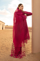 RANG RASIYA-3PC LAWN CHIKANKAARI EMBROIDERED SHIRT WITH KHADDI NET EMBROIDERED DUPATTA AND TROUSER-ADR-4647