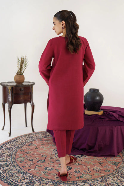 HANA- 3PC KHADAR EMBROIDERED SHIRT WITH ORGANZA EMBROIDRED DUPATTA AND TROUSER-ADR-3195