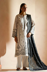 SERAN - 3PC DHANAK EMBROIDERED SHIRT WITH DHA COUTURE WOOL PRINT SHAWL AND TROUSER-ADR-3163