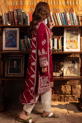 ZAHA- 3PC DHANAK EMBROIDERED SHIRT WITH BAMBER CHIFFON EMBROIDRED DUPATTA-ADR-3227