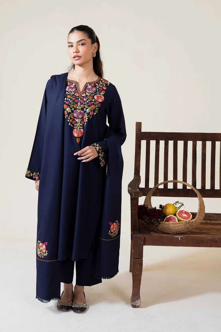 AISLING-3PC DHANAK EMBROIDERED SHIRT WITH DHANAK EMBROIDERED SHAWL AND TROUSER-ADR-5048