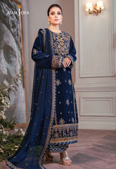 ASIM JOFA-3PC VELVET EMBROIDERED SHIRT WITH CHIFFON EMBROIDERED DUPATTA & TROUSER-ADR-4311