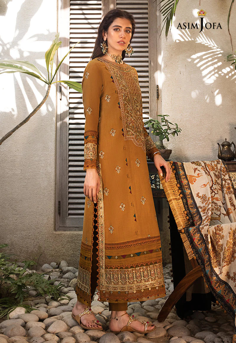 ASIM JOFA-3PC LAWN EMBROIDERED WITH MONARK PTINT DUPATTA & TROUSR-ADR-3537