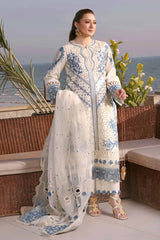 ANEELAS-3PC LAWN EMBROIDERED SHIRT WITH ORGANZA EMBROIDERED DUPATTA AND TROUSER-ADR-4828