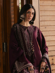 IZEL-3PC DHANAK EMBROIDERED SHIRT WITH COUTRAI PRINTED SHAWL AND TROUSER-ADR-5324