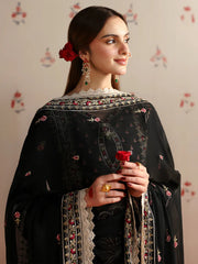 MAHNUR-3PC LAWN HEAVY EMBROIDERED SHIRT WITH CHIFFON EMB DUPATTA AND TROUSER -ADR-4690