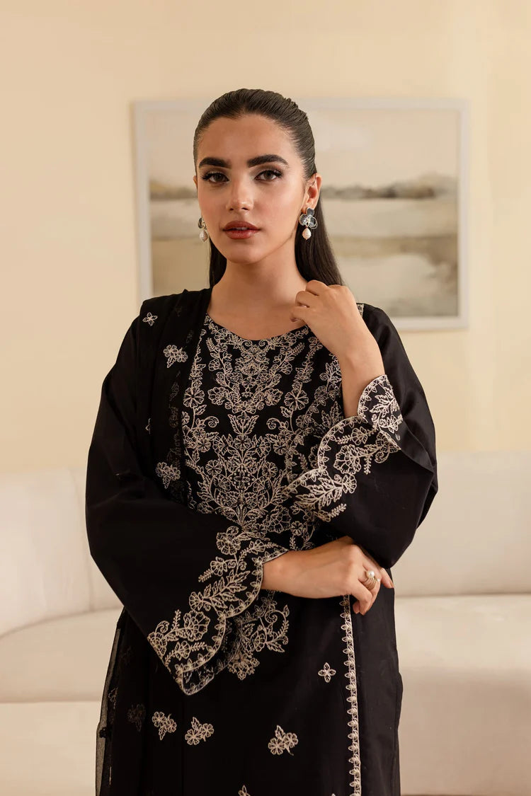 BATIK-3PC DHANAK EMBROIDERED SHIRT WITH CHIFFON EMBROIDERED DUPATTA & EMB TROUSER-ADR-4193