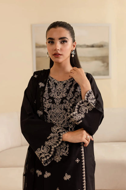 BATIK-3PC DHANAK EMBROIDERED SHIRT WITH CHIFFON EMBROIDERED DUPATTA & EMB TROUSER-ADR-4193