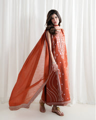 BATIK-3PC DHANAK EMBROIDERED SHIRT WITH DHANAK EMBROIDERED SHAWL AND EMB TROUSER-ADR-5089