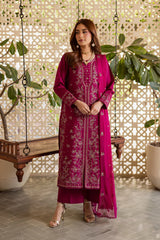 BATIK-3PIECE LAWN SEQUIN EMBROIDERED SHIRT WITH CHIFFON EMBROIDERED DUPATTA AND TROUSER-ADR-4867