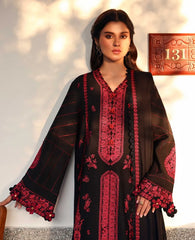 REPUBLIC WOMENSWEAR-3PC DHANAK EMBROIDERED SHIRT WITH DHANAK EMBROIDERED SHAWL AND EMB TROUSER-ADR-5233