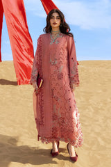 RANG RASIYA-3PC LAWN CHIKANKARI EMBROIDERED SHIRT WITH KHAADI NET EMBROIDERED DUPATTA AND TROUSER -ADR-4775