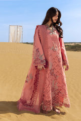 RANG RASIYA-3PC LAWN CHIKANKARI EMBROIDERED SHIRT WITH KHAADI NET EMBROIDERED DUPATTA AND TROUSER -ADR-4775