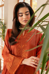 SAPPHIRE-3PC DHANAK EMBROIDERED SHIRT WITH KHADDI NET EMB DUPATTA AND TROUSER-ADR-4300