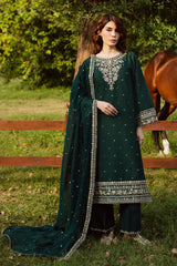 BATIK-3PC DHANAK EMBROIDERED SHIRT WITH CHIFFON EMBROIDERED DUPATTA AND EMB TROUSER -ADR-5181