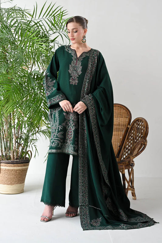 BATIK-3PC DHANAK EMBROIDERED SHIRT WITH DHANAK EMBROIDERED SHAWL & TROUSER-ADR-4190