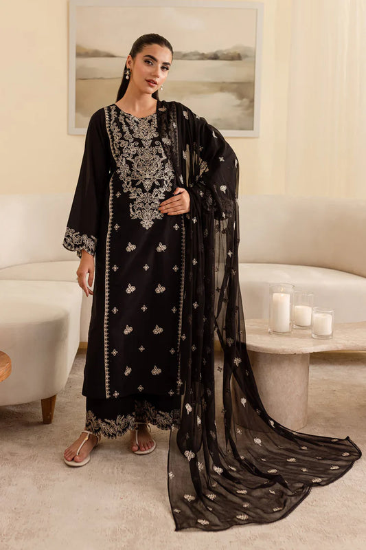 BATIK-3PC DHANAK EMBROIDERED SHIRT WITH CHIFFON EMBROIDERED DUPATTA & EMB TROUSER-ADR-4193