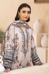 ADORE-3PC KARANDI PRINTED EMBROIDERED SHIRT WITH KARANDI PRINTED EMB SHAWL & PRINTED TROUSER-ADR-