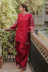 URGE-2PC DHANAK EMBROIDERED SHIRT AND EMBROIDRED TROUSER-ADR-126