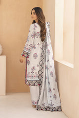ADORE-3PC KARANDI PRINTED EMBROIDERED SHIRT WITH KARANDI PRINTED EMB SHAWL & PRINTED TROUSER-ADR-
