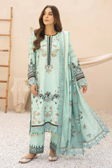 ADORE-3PC KARANDI PRINTED EMBROIDERED SHIRT WITH KARANDI PRINTED EMB SHAWL & PRINTED TROUSER-ADR-