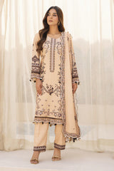 ADORE-3PC KARANDI PRINTED EMBROIDERED SHIRT WITH KARANDI PRINTED EMB SHAWL & PRINTED TROUSER-ADR-