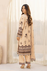 ADORE-3PC KARANDI PRINTED EMBROIDERED SHIRT WITH KARANDI PRINTED EMB SHAWL & PRINTED TROUSER-ADR-