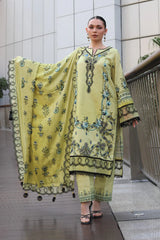 ADORE-3PC KARANDI PRINTED EMBROIDERED SHIRT WITH KARANDI PRINTED EMB SHAWL & PRINTED TROUSER-ADR-