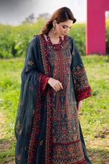 ASIM JOFA-3PC DHANAK EMBROIDERED SHIRT WITH DHANAK EMBROIDERED SHAWL AND TROUSER -ADR-4191