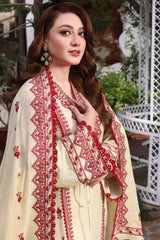 ASIM JOFA-3PC DHANAK EMBROIDERED SHIRT WITH DHANAK EMB SHAWL AND TROUSER-ADR-4304