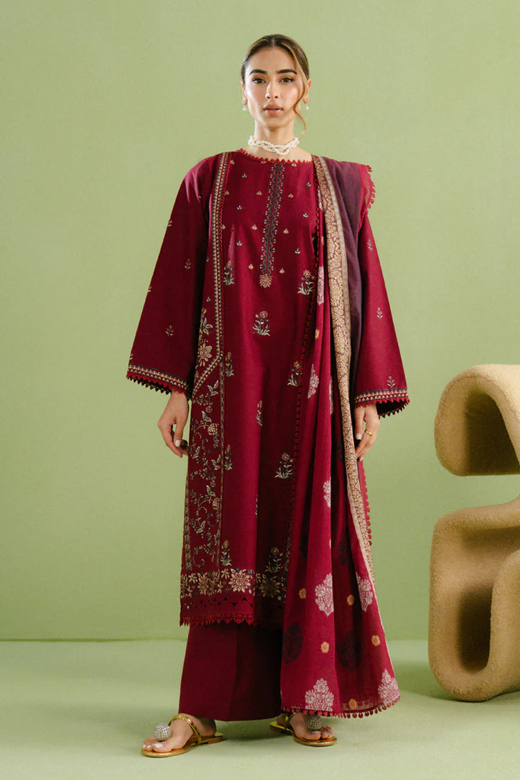 SAPPHIRE-3PC LAWN EMBROIDERED SHIRT WITH CHIFFON PRINTED DUPATTA AND TROUSER-ADR-4627