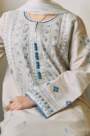 ZARA SHAHJAHAN- 3PC LAWN EMBROIDERED SHIRT WITH BAMBER CHIFFON PRINT DUPATTA-ADR-2742