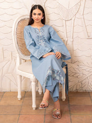 IZEL-2PC DHANAK EMBROIDERED SHIRT WITH DHANAK TROUSER-ADR-102