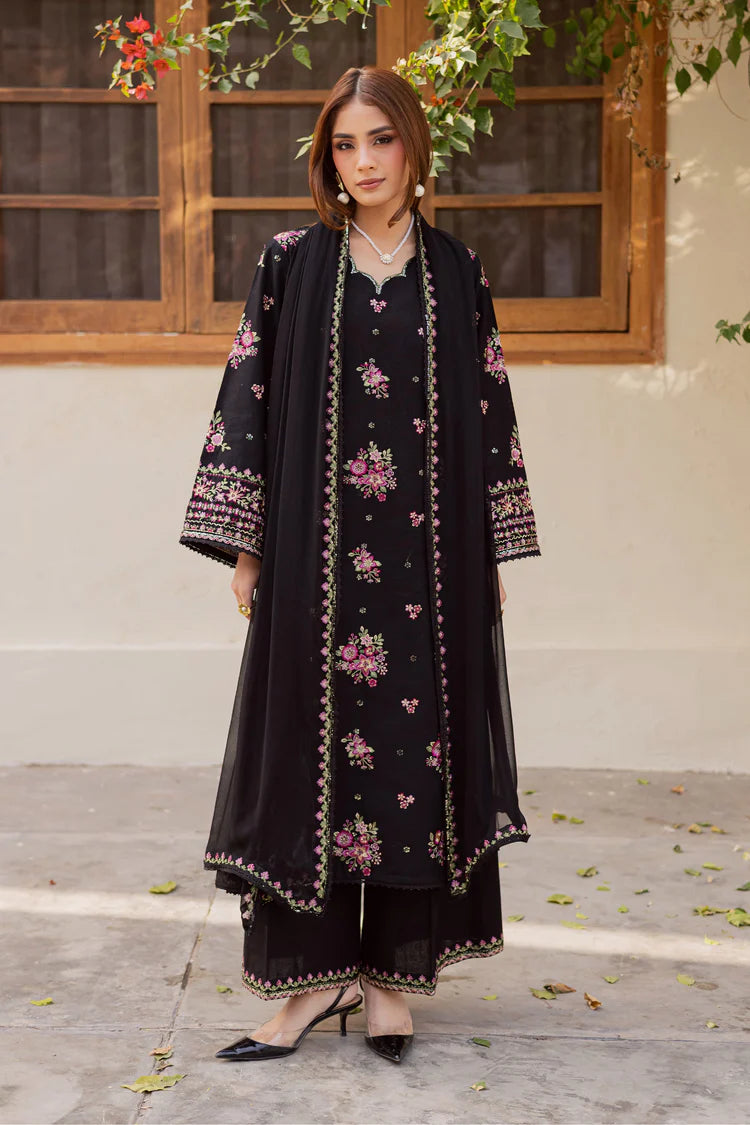 BATIK-3PC LAWN EMBROIDERED SHIRT WITH CHIFFON EMBROIDERED DUPATTA AND EMB TROUSER-ADR-4766