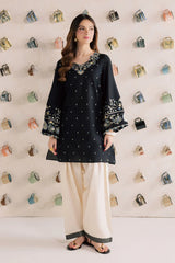 BATIK-2PIECE DHANAK EMBROIDERED SHIRT WITH DHANAK EMB SLEEVES-ADR-15010