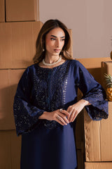 BATIK-2PIECE LAWN SEQUIN & CHIKAN EMB NECKLINE WITH SEQUIN EMB TROUSER-ADR-245