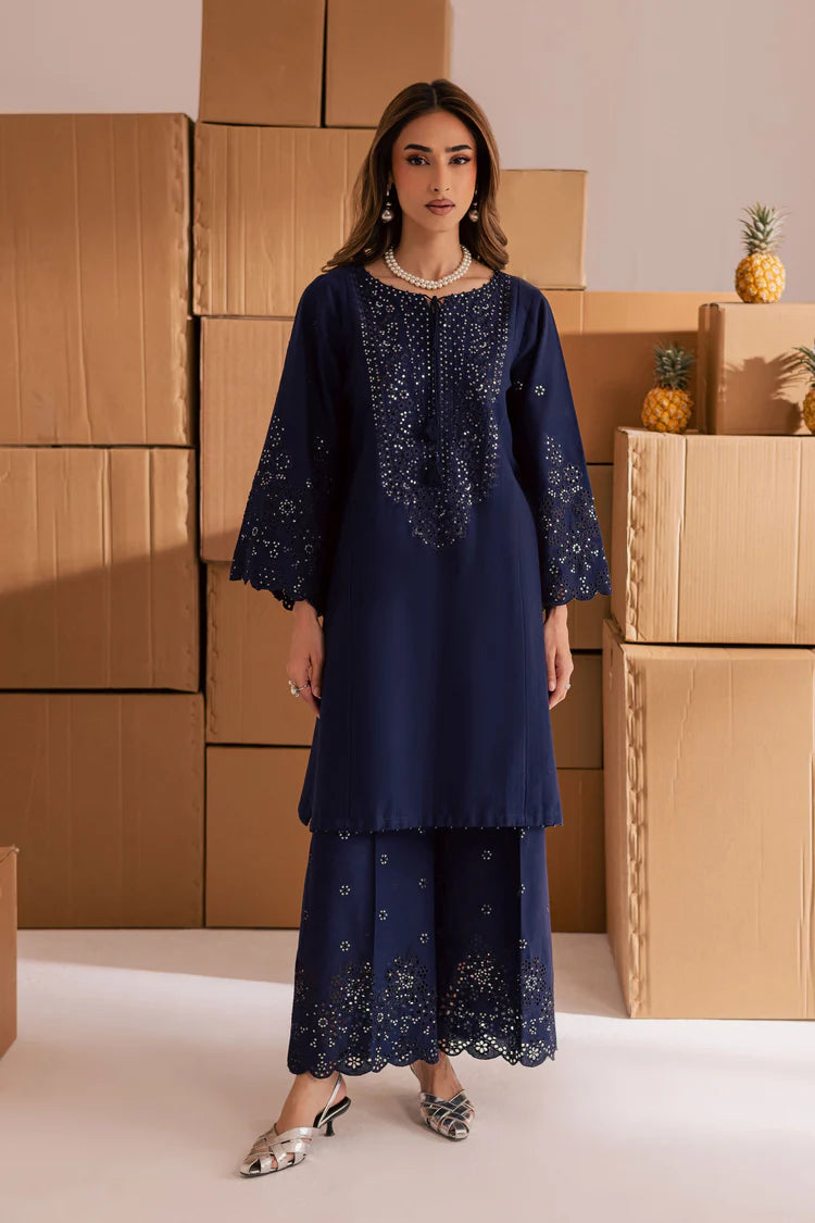 BATIK-2PIECE LAWN SEQUIN & CHIKAN EMB NECKLINE WITH SEQUIN EMB TROUSER-ADR-245