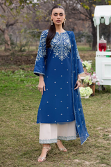 BATIK- 3PC LAWN EMBROIDERED SHIRT WITH CHIFFON EMBROIDERED DUPATTA AND EMB TROUSER-ADR-4812