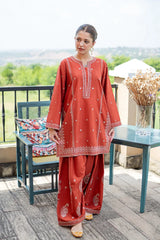 URGE-2PIECE DHANAK EMBROIDERED SHIRT WITH DHANAK EMB TROUSER-ADR-15020