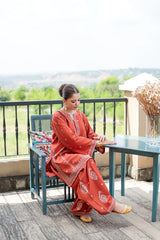 URGE-2PIECE DHANAK EMBROIDERED SHIRT WITH DHANAK EMB TROUSER-ADR-15020